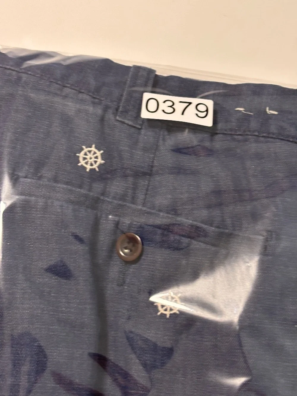 Mens Navy J.Crew Chino Short with Boat Helm Embroidery Size 35